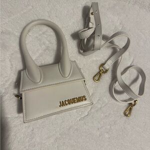 Jacquemus Cream Mini Bag with Gold Accents